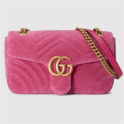 gucci velvet bag pink|Gucci velvet bag large.